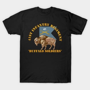 41st Infantry Regiment - Buffalo Soldiers w 41st Inf Guidon T-Shirt